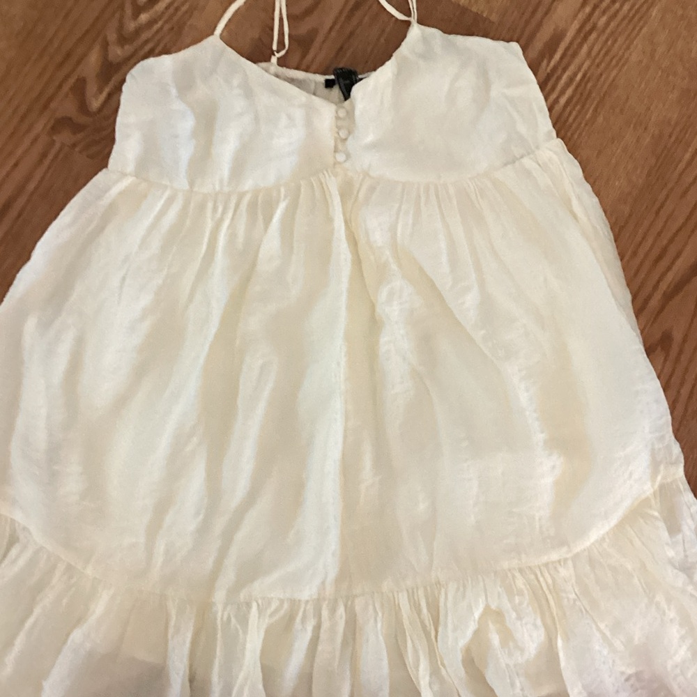 Forever 21 Cream Ruffle-Hem Spaghetti Strap Mini Dress - Picture 5 of 5